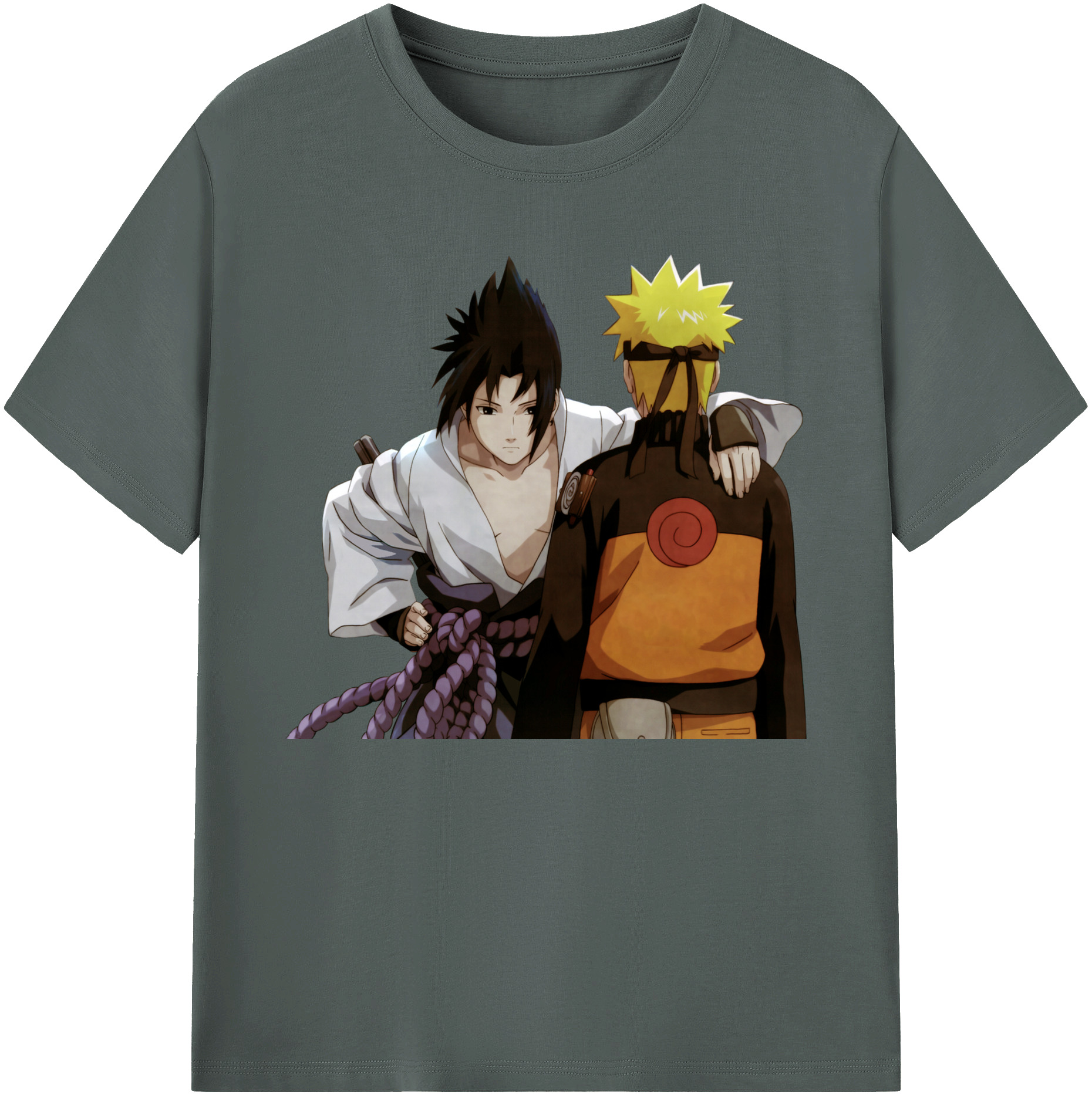 （画像用） NARUTO -ナルト- うちは サスケ Uchiha Sasuke 綿100％ メンズ半袖Tシャツ｜肌触りやわらか＆通気性